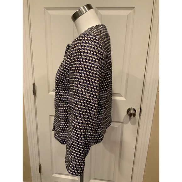 J. Crew Purple & White Tweed Jacket W/ Front Pockets, Size 8 - Picture 5 of 9